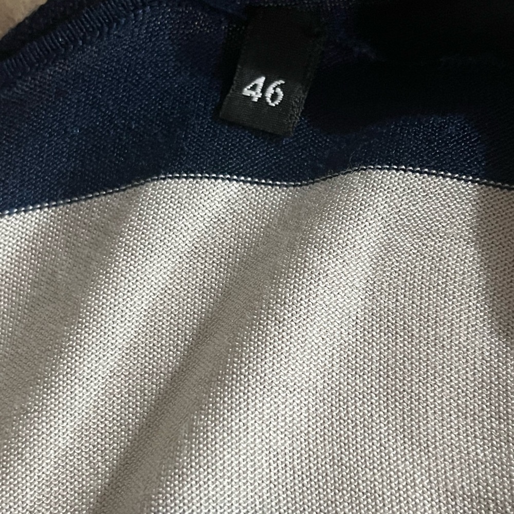 D&G DOLCE & GABBANA NAVY STRIPED SILK CARDIGAN size 46 Like New